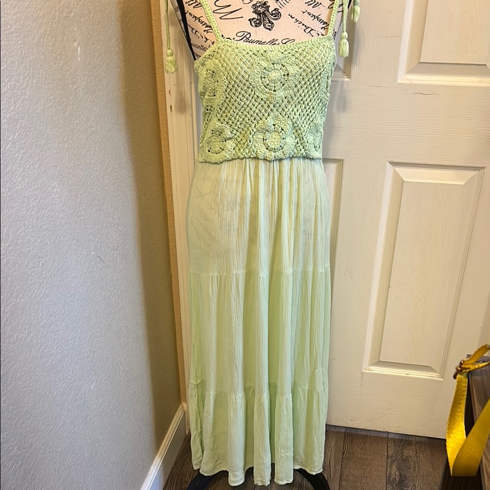 Sybilla Light Green Textured Dress